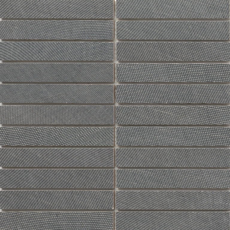 Emser Genesis 1" x 6" Stacked Mosaic 12" x 12" Matte  Black