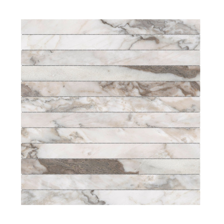 Emser Lenza 1" x 12" Stacked Mosaic 12" x 12" honed  Fiore 