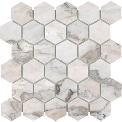 Emser Lenza 2" x 2" Hexagon Mosaic 12" x 12" Honed  Fiore 