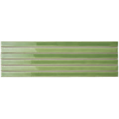Emser Paralline 1" x 18" Stacked Mosaic 5" x 18" Glossy  Sage