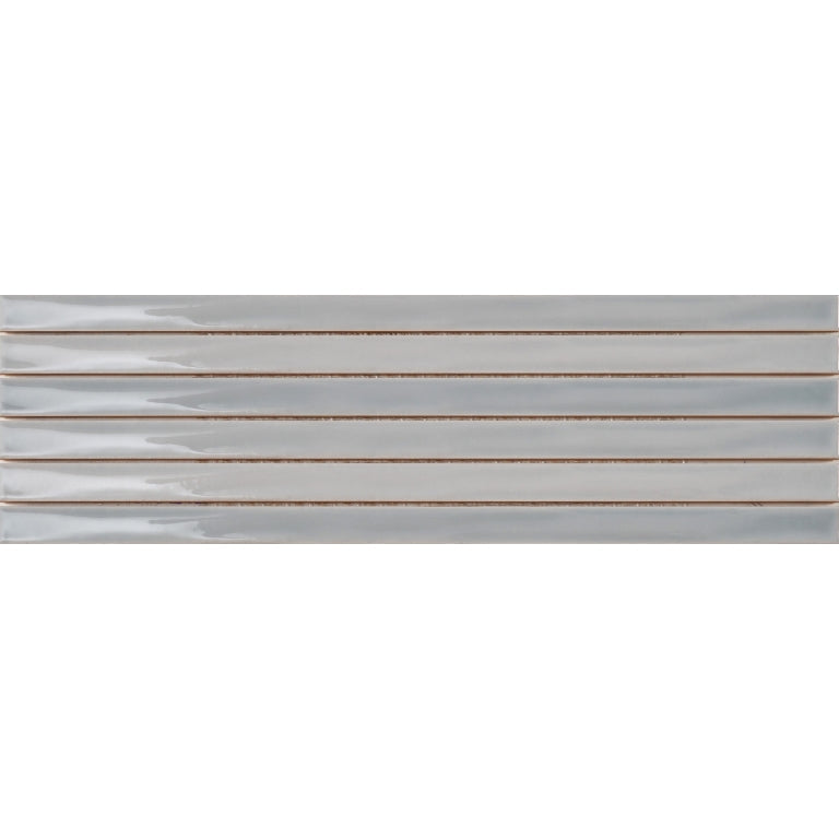 Emser Paralline 1" x 18" Stacked Mosaic 5" x 18" Glossy  Ash
