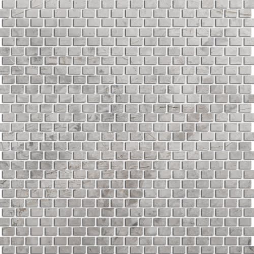 Emser Marble 12" X 12" OFFset Mini Mosaic 1" X 2" Silver
