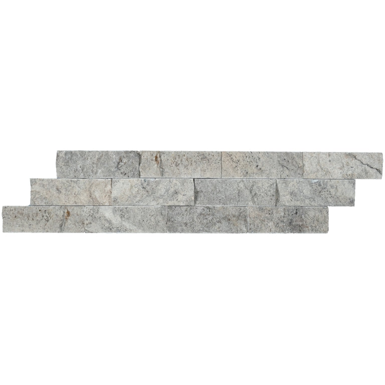 Emser Structure 6" x 24" Stacked ledger  Travertine Silver