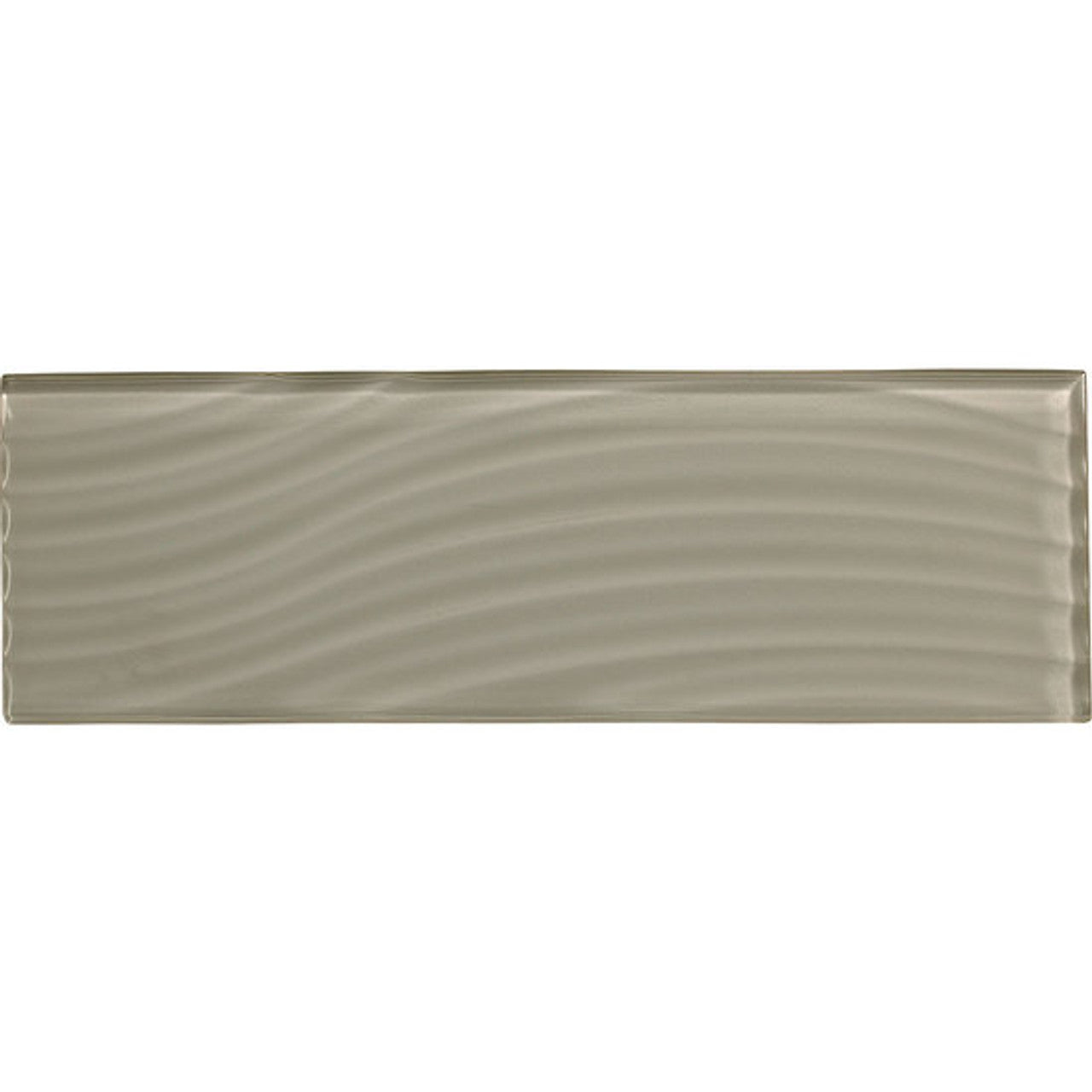 American Olean Color Appeal Abstracts 4" X 12" Wavy Glass Tile Silver Cloud