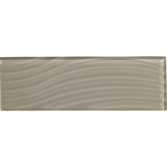 American Olean Color Appeal Abstracts 4" X 12" Wavy Glass Tile Silver Cloud